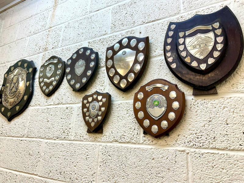 Club Trophies hung on the wall